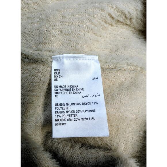 Soft Beige Sequin Knit Sweater Women’s Small Unbranded Cozy Textured Pullover - Picture 9 of 10